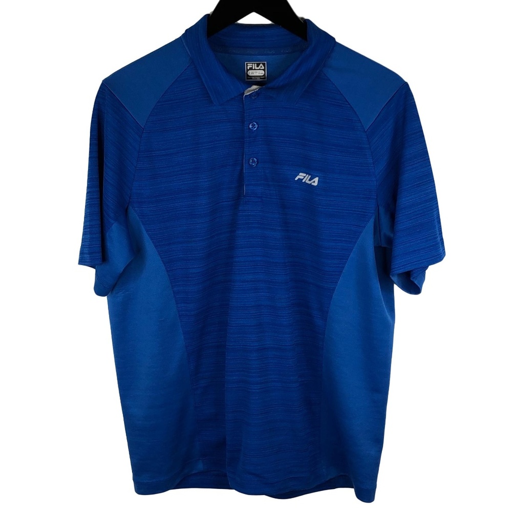 Fila Polo Shirt Mens Medium Blue EUC